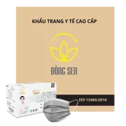 Khẩu Trang Y Tế 4 Lớp Đồng Sen Vip Xám